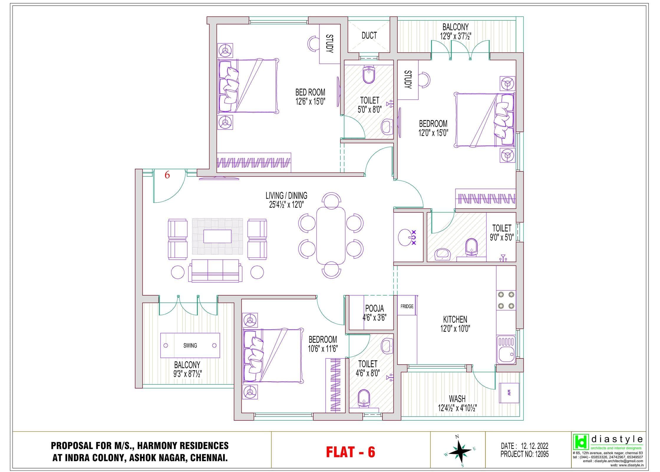 3BHK Flats in Ashok Nagar – Harmony Anugraha 2.43Cr