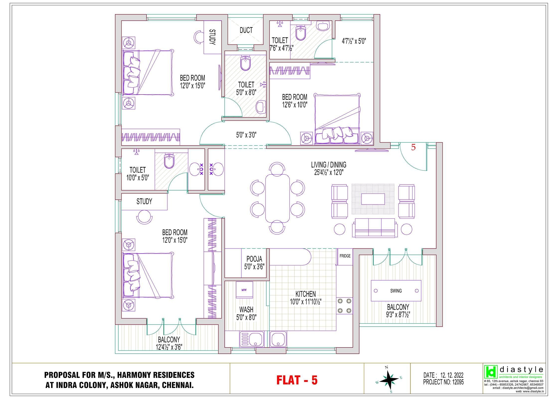 3BHK Flats in Ashok Nagar – Harmony Anugraha 2.43Cr